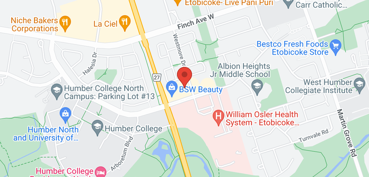 map of 106 HUMBER COLLEGE BLVD